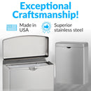Bobrick B-270 Commercial Restroom Sanitary Napkin/Tampon Disposal, Surface-Mounted, Stainless Steel