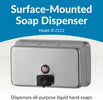 Bobrick B-2112 Commercial Liquid Soap Dispenser, Surface-Mounted, Manual-Push, Stainless Steel - 40 Oz
