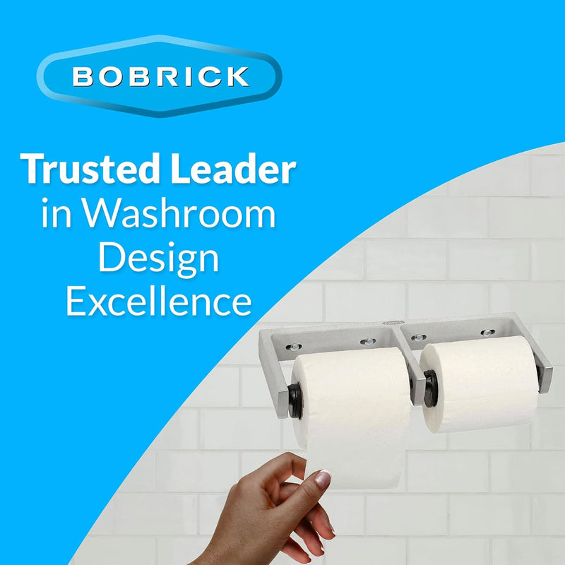 Bobrick B-2740 Commercial Double Roll Toilet Paper Dispenser, Surface-Mounted, Metal