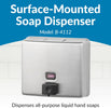Bobrick B-4112 Commercial Soap Dispenser, Surface-Mounted, Manual-Push, Stainless Steel - 40 Oz