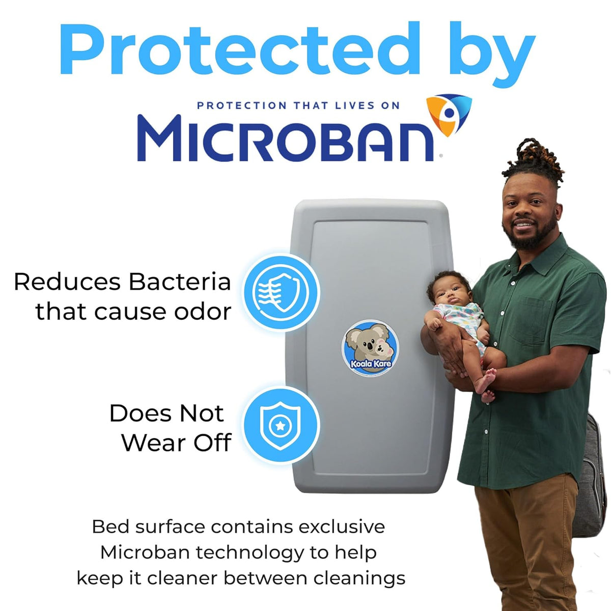 Koala Kare KB301-01 Grey Vertical Baby Changing Station, Surface