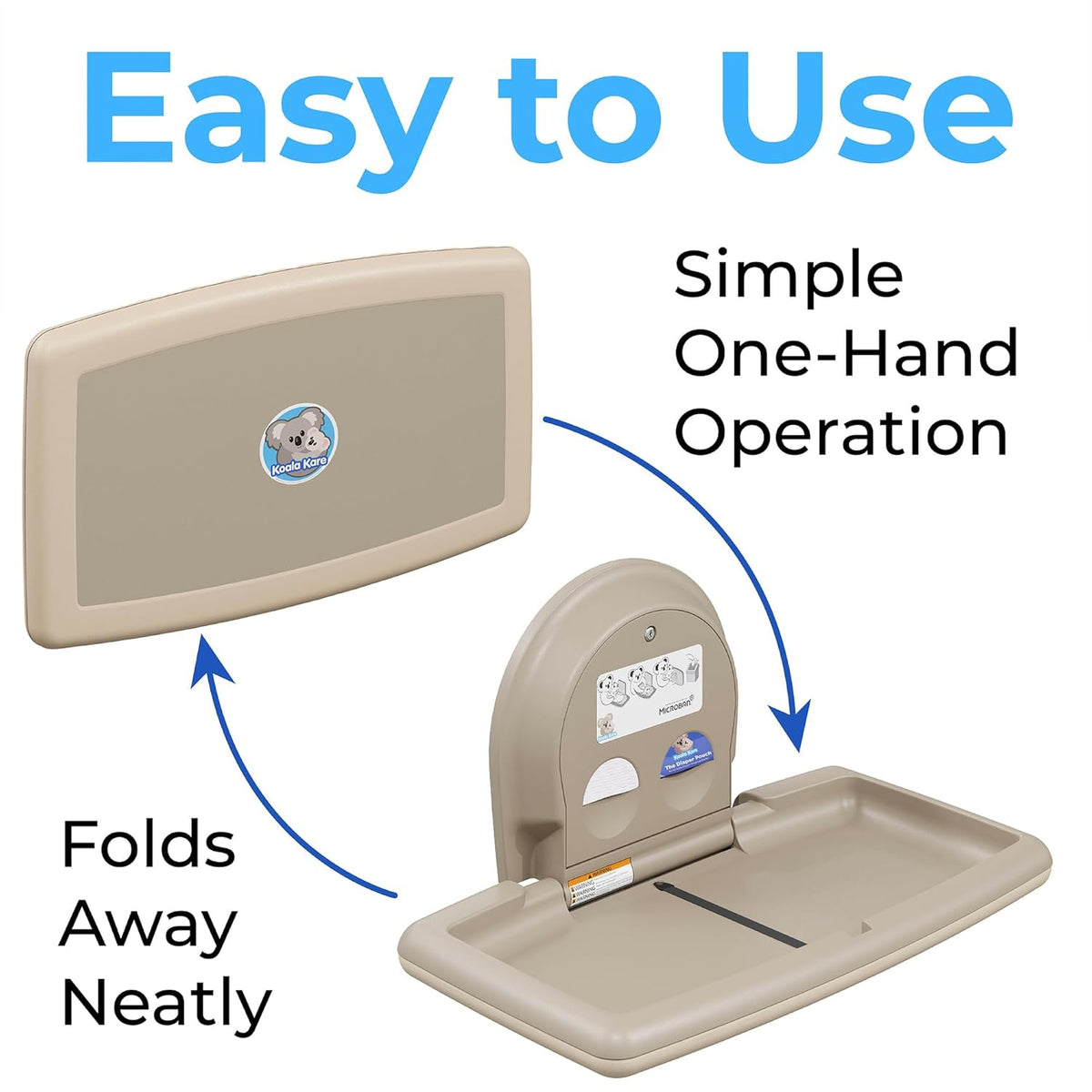 Koala Kare KB300-00 Horizontal Baby Changing Station, Surface-Mounted, Beige (Formerly KB200-00)