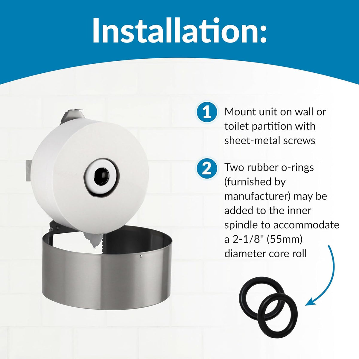 Bobrick B-2890 Commercial Toilet Paper Dispenser, Surface-Mounted, Stainless Steel w/ Satin Finish