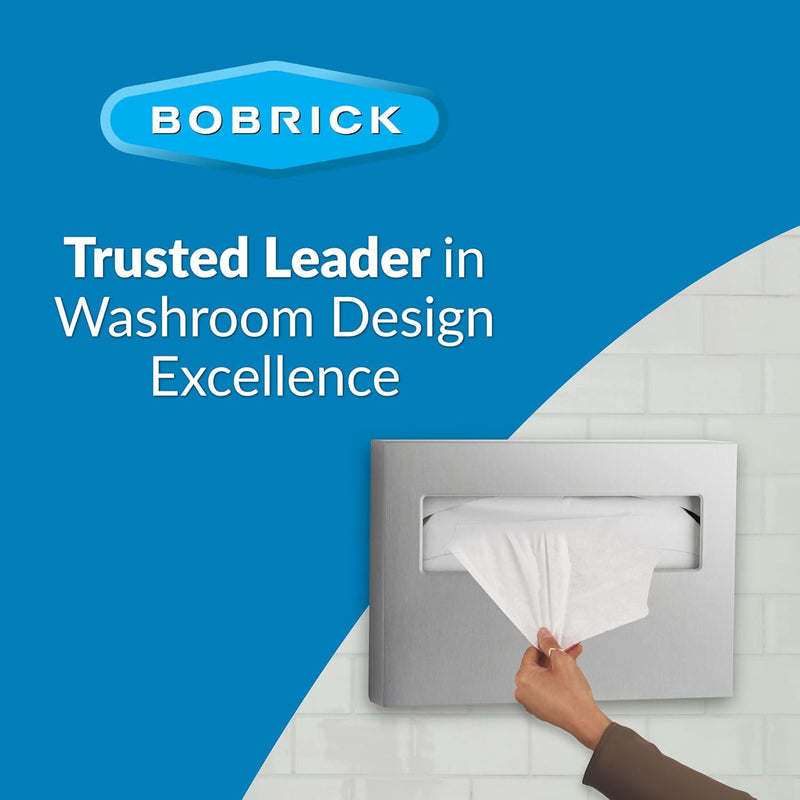 Bobrick B-221 Commercial Toilet Seat Cover Dispenser, Surface-Mounted, Stainless Steel