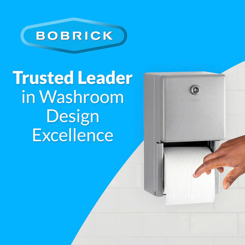 Bobrick B-2888 Commercial Toilet Paper Dispenser, Surface-Mounted, Stainless Steel w/ Satin Finish