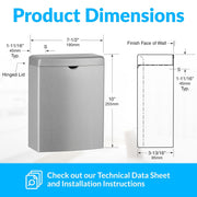 Bobrick B-270 Commercial Restroom Sanitary Napkin/Tampon Disposal, Surface-Mounted, Stainless Steel