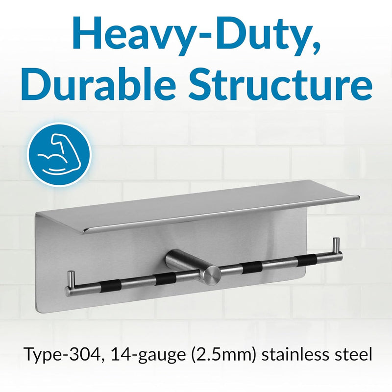 Bobrick B-540 Surface-Mounted Toilet Tissue Dispenser & Utility Shelf