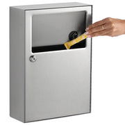 Bobrick B-254 Commercial Restroom Sanitary Napkin/Tampon Disposal, Surface-Mounted, Stainless Steel
