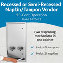 Bobrick B-3706 25 Napkin / Tampon Vendor, 25-cent