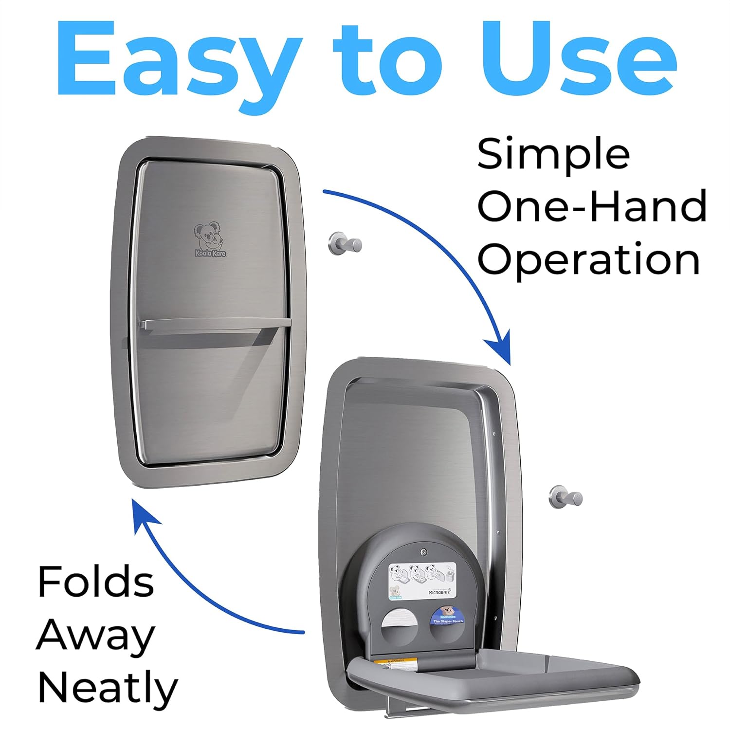 Koala Kare KB311-SSRE Vertical Stainless Steel Recessed-Mounted Baby Changing Station