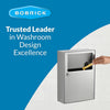 Bobrick B-254 Commercial Restroom Sanitary Napkin/Tampon Disposal, Surface-Mounted, Stainless Steel