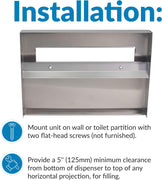 Bobrick B-221 Commercial Toilet Seat Cover Dispenser, Surface-Mounted, Stainless Steel