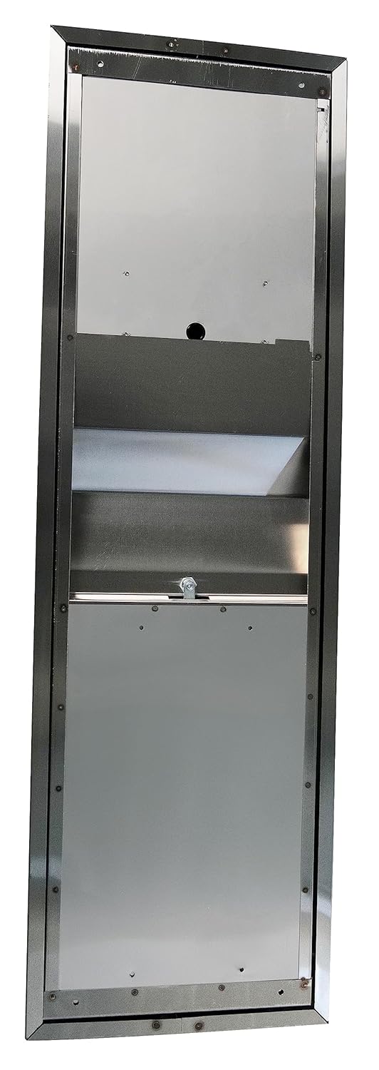Bobrick B-3979 Automatic Combination Commercial Paper Towel Dispenser/Waste Receptacle, Surface-Mounted, Stainless Steel