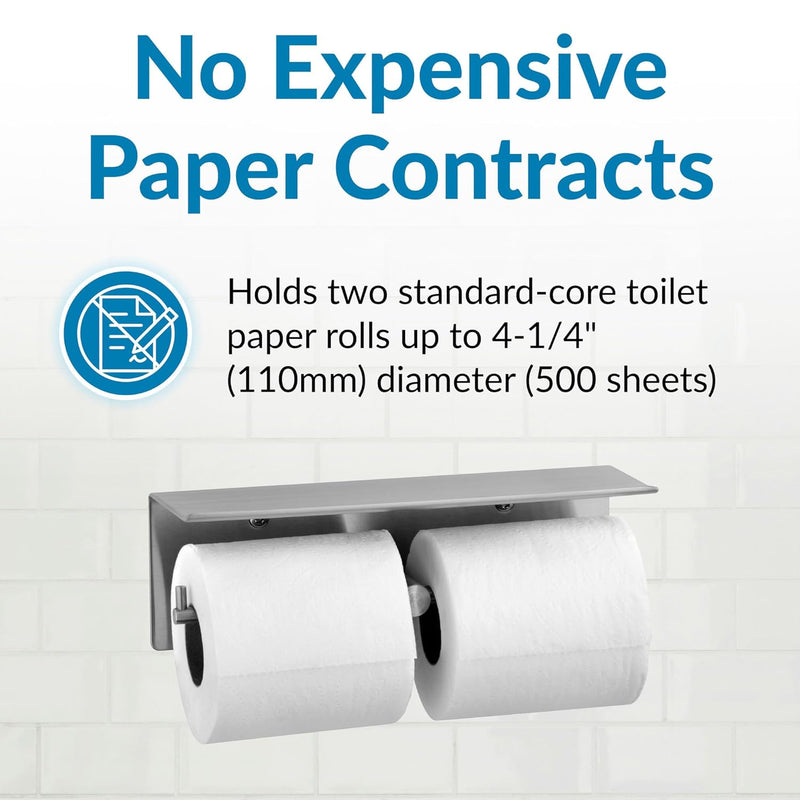 Bobrick B-540 Surface-Mounted Toilet Tissue Dispenser & Utility Shelf