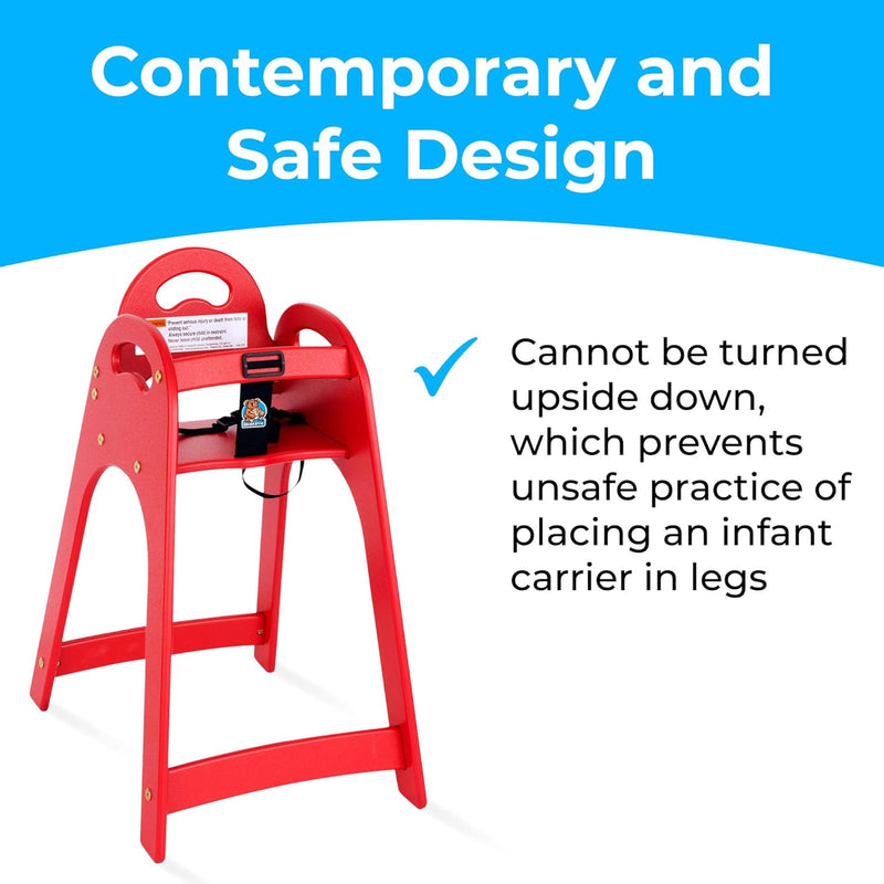 Koala Kare Designer High Chair (Red) Knockdown High Chair - KB105-03-KD