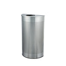 Alpine ALP438-12HR-SS 12 Gallon Half-Round Perforated Trash Can, Stainless Steel