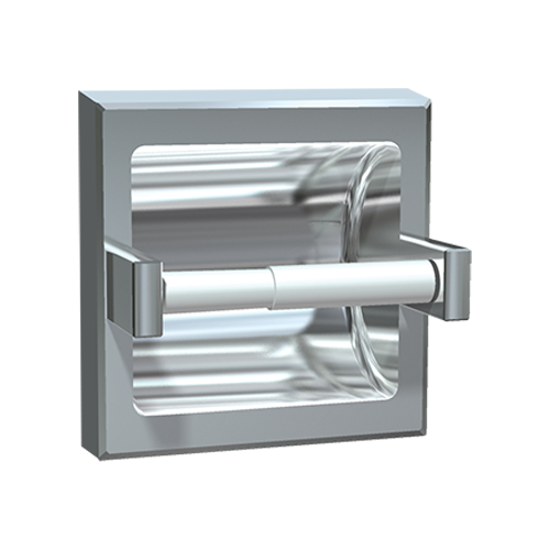 ASI 7402-BSM Toilet Tissue Holder - Single - Bright Stainless Steel - Surface Mounted  (ASI 39 Dry Wall Clamp & ASI R-009 Theft Resistant Spindles Not Included - Please Order Separately as Needed)
