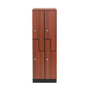 Alpine 701-Z-W-2-SPW-MK 2-Tier Z-Style Wood Locker with End Panel, Double Column, Walnut