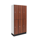 Alpine ALP701-W-3 2-Tier Triple Column Locker, Walnut
