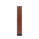Alpine 701-W-1-SPW-MK 2-Tier Wood Locker with End Panel, Single Column, Walnut