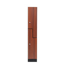 Alpine 701-Z-W-1-SPW-MK 2-Tier Z-Style Wood Locker with End Panel, Single Column, Walnut