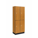 Alpine 701-O-2-SPO-MK 2-Tier Wood Locker with End Panel, Double Column, Oak