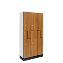Alpine ALP701-Z-O-3 2-Tier Z-Style Locker, Triple Column, Oak