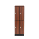 Alpine 701-W-2-SPW-MK 2-Tier Wood Locker with End Panel, Double Column, Walnut