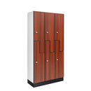 Alpine ALP701-Z-W-3 2-Tier Z-Style Locker, Triple Column, Walnut