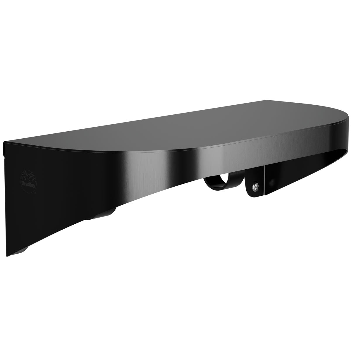 Bradley Elvari Series Shelf, Stainless Satin, 20 Gauge w/ Hooks, 8" X 12"- 7B2-0081296-BB, Brushed Black
