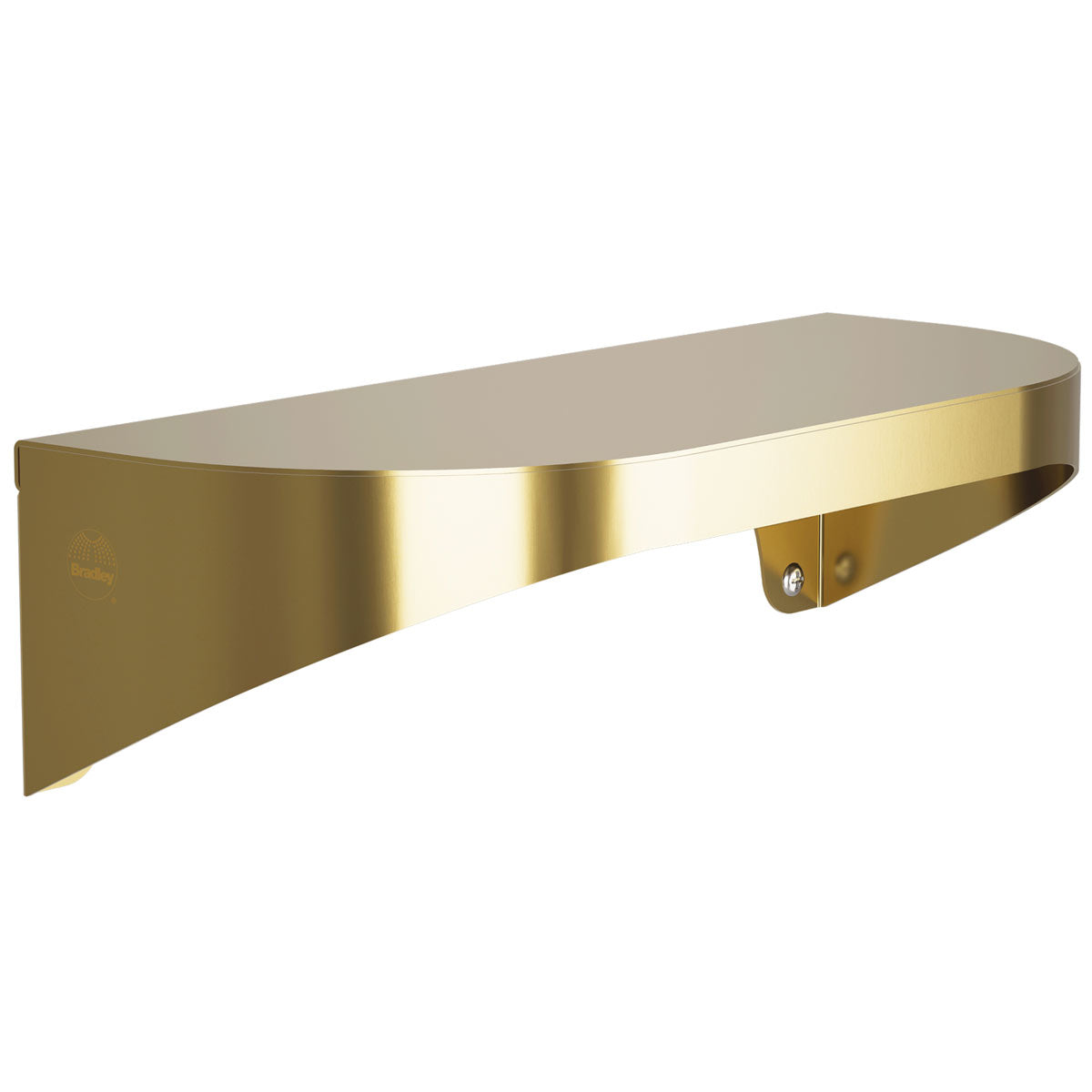 Bradley Elvari Series Shelf, Stainless Satin, 20 Gauge, 5" X 18" - 7B2-0051800-BR, Brushed Brass