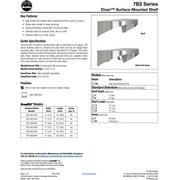 Bradley Elvari Series Shelf, Stainless Satin, 20 Gauge w/ Hooks, 8 X - 7B2-0082496