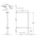 Bobrick 819298 Drinking Fountain Grab Bar, Stainless Steel - 1-1/2" Diameter
