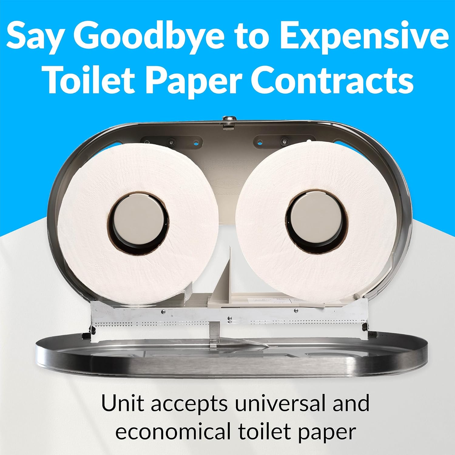 Bobrick B-2892 Commercial Toilet Paper Dispenser, Surface-Mounted, Stainless Steel w/ Satin Finish