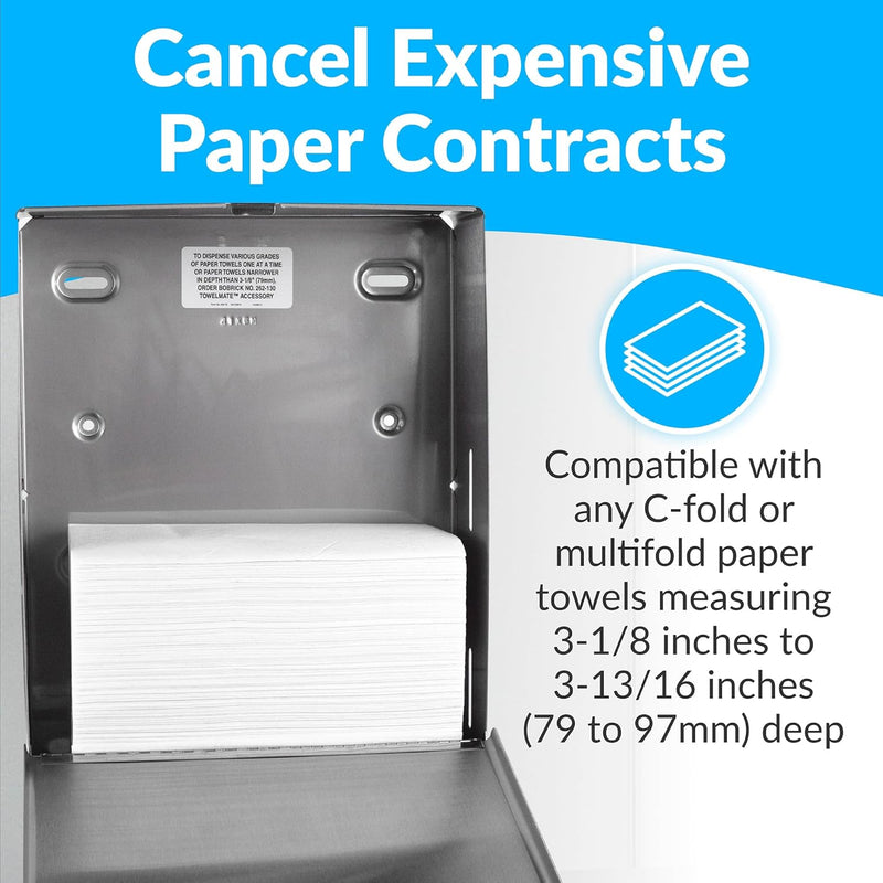 Bobrick B-2620 Commercial Paper Towel Dispenser, Surface-Mounted, Stainless Steel