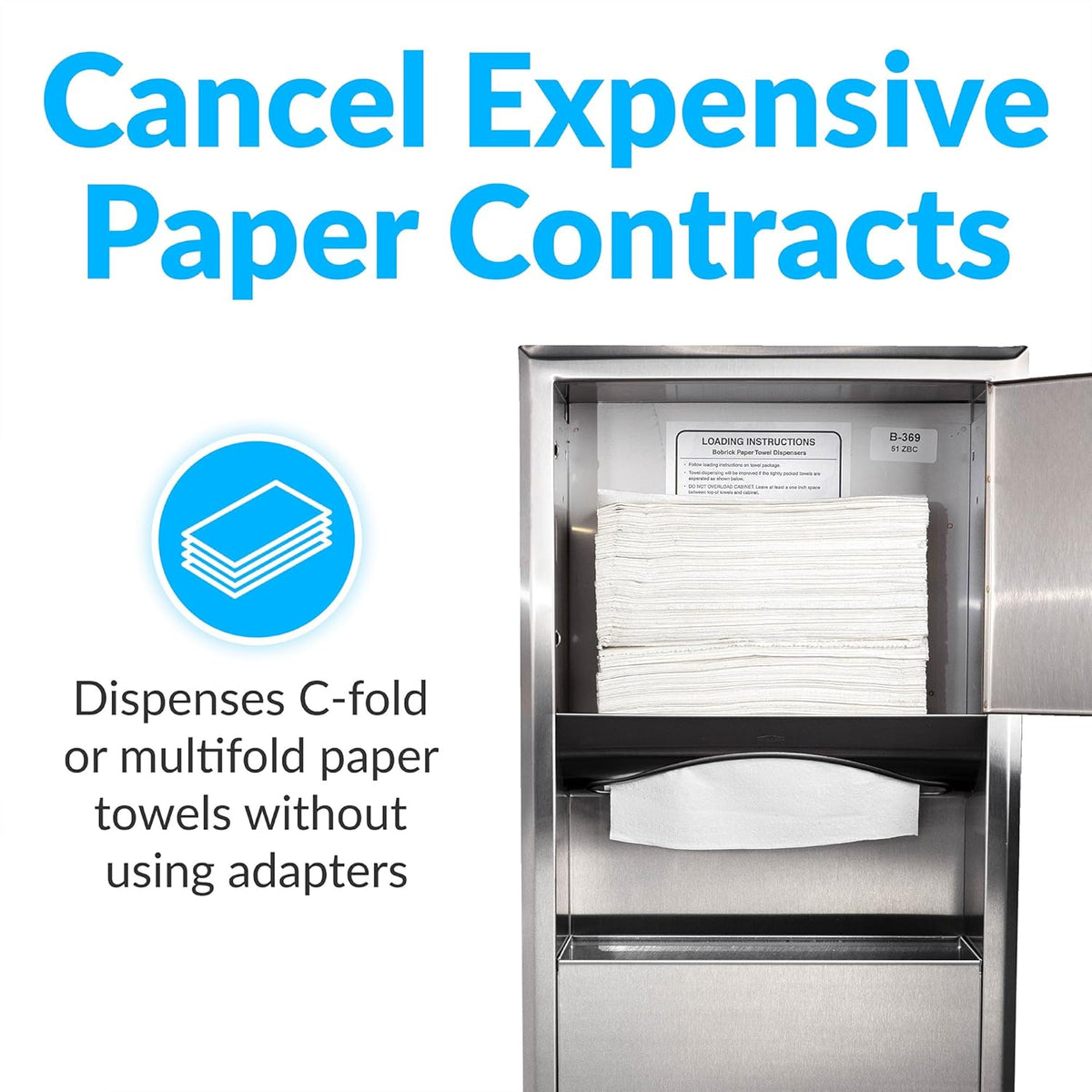 Bobrick B-369 Combination Commercial Paper Towel Dispenser/Waste