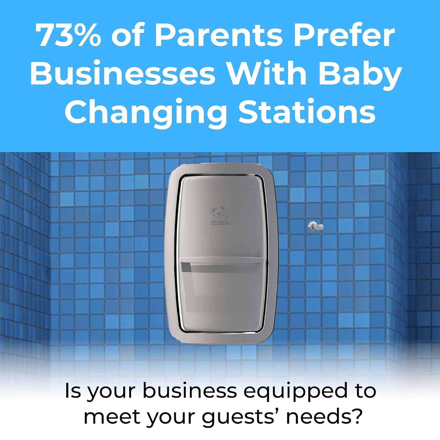 Koala Kare KB311-SSRE Vertical Stainless Steel Recessed-Mounted Baby Changing Station
