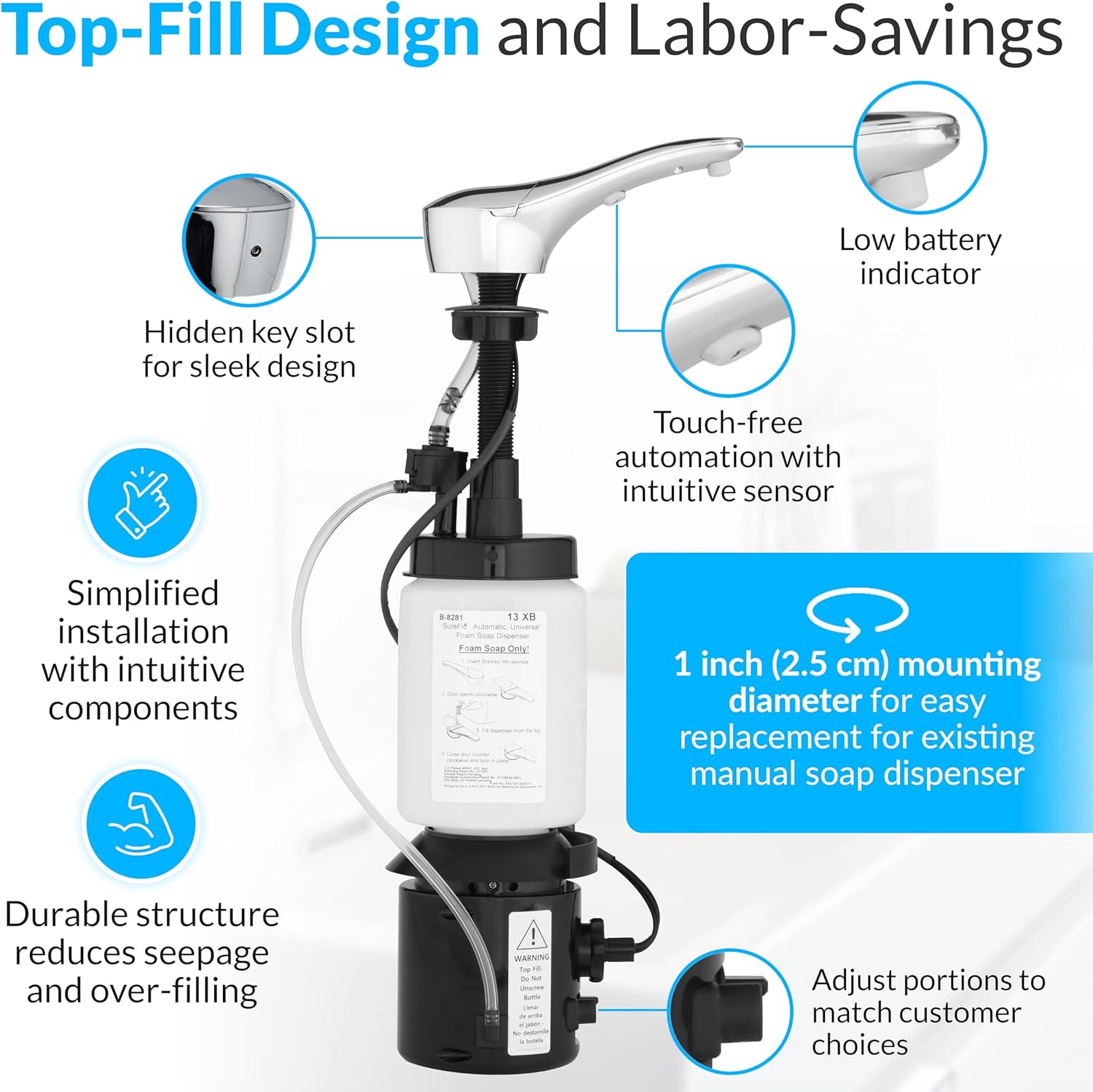 Bobrick B-8281 Foam Soap Dispenser-C3070325