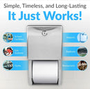 Bobrick B-2888 Commercial Toilet Paper Dispenser, Surface-Mounted, Stainless Steel w/ Satin Finish