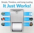 Bobrick B-2888 Commercial Toilet Paper Dispenser, Surface-Mounted, Stainless Steel w/ Satin Finish