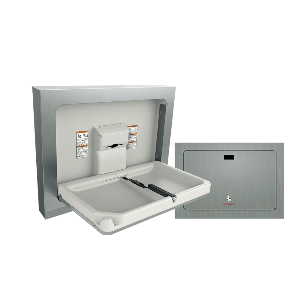ASI 9018-9 Baby Changing Station - Horizontal - Stainless Steel - Surface Mounted