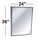 ASI 0535-2436 (24 x 36) Fixed Angle Tilted Mirror, 24"W x 36"H