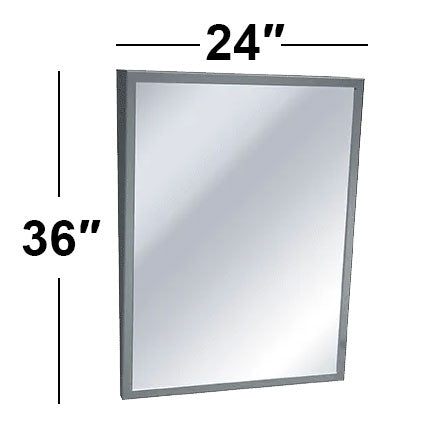ASI 0535-2436 (24 x 36) Fixed Angle Tilted Mirror, 24"W x 36"H
