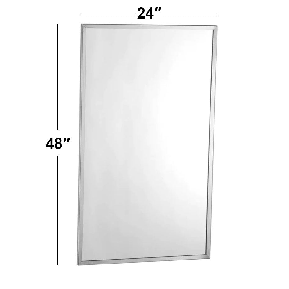 Bobrick B-165-2448 (24 x 48) Channel-Frame Mirror 24"W x 48"H