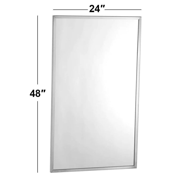 Bobrick B-165-2448 (24 x 48) Channel-Frame Mirror 24"W x 48"H