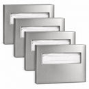 Bobrick B-221 Toilet Seat Cover Dispenser 4-Pack - four surface-mounted satin stainless steel dispensers