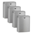 Bobrick B-270 Sanitary Napkin Disposal 4-Pack - four surface-mounted satin stainless steel units