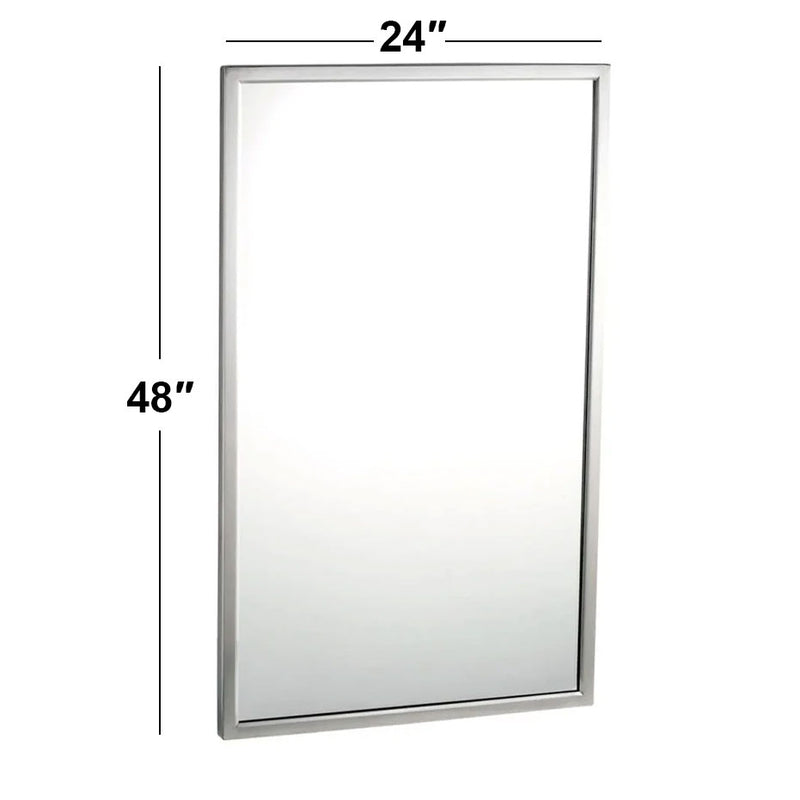 Bobrick B-290 2448 (24 x 48) Welded-Frame Mirror, 24"W x 48”H