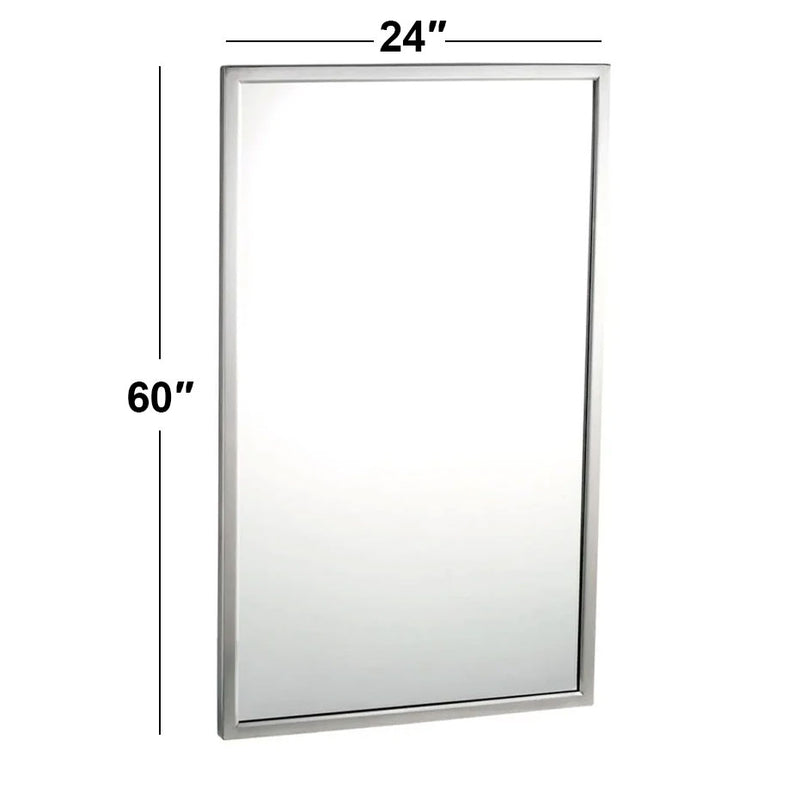 Bobrick B-290 2460 (24 x 60) Welded-Frame Mirror, 24"W x 60"H