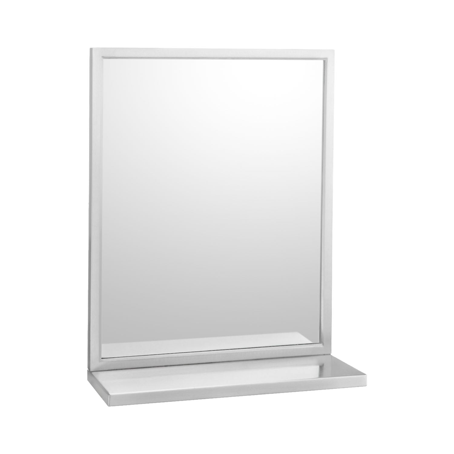 Bobrick B-292 1836 (18 x 36) Commercial Restroom Mirror w/ Shelf, Angle Frame, 18
